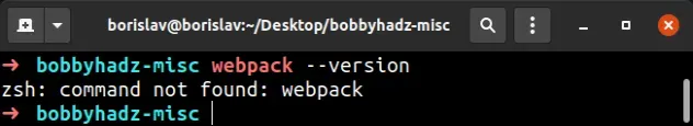 command not found webpack