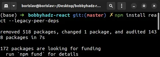 npm install legacy peer deps