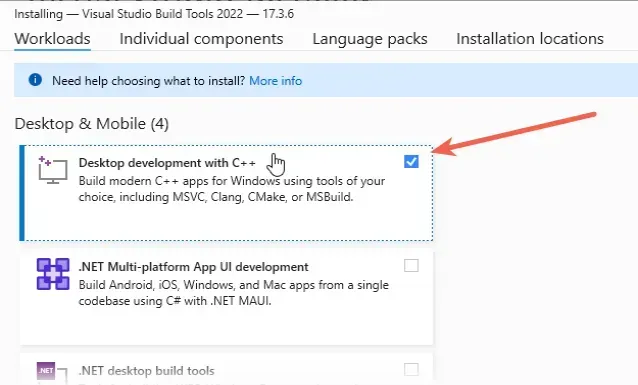 install microsoft build tools