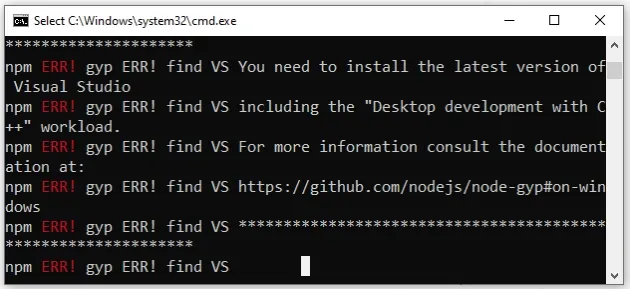 npm ERR! gyp ERR! find VS You need to install the latest version of Visual  Studio | bobbyhadz