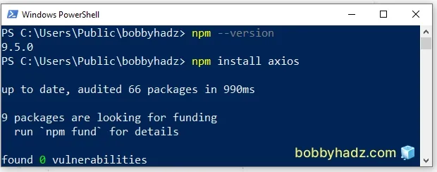 issue npm commands in powershell