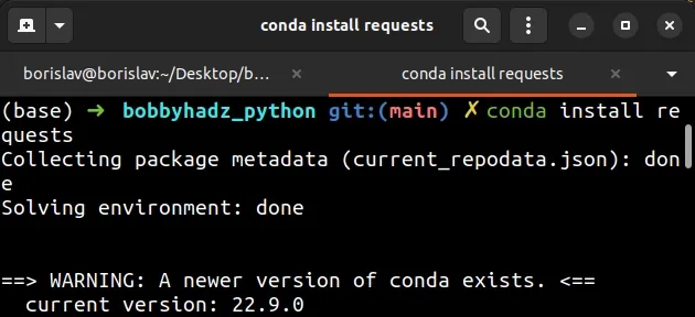 conda install package success