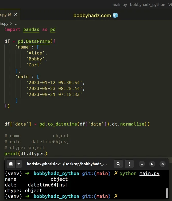 Pandas Remove Time From Datetime