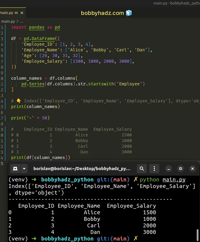 Pandas Select All Columns Starting With