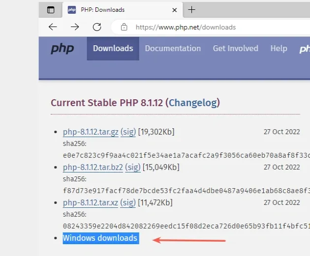 php click windows downloads