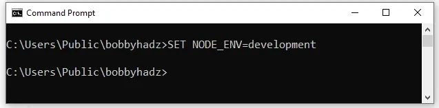 set node env environment variable windows cmd