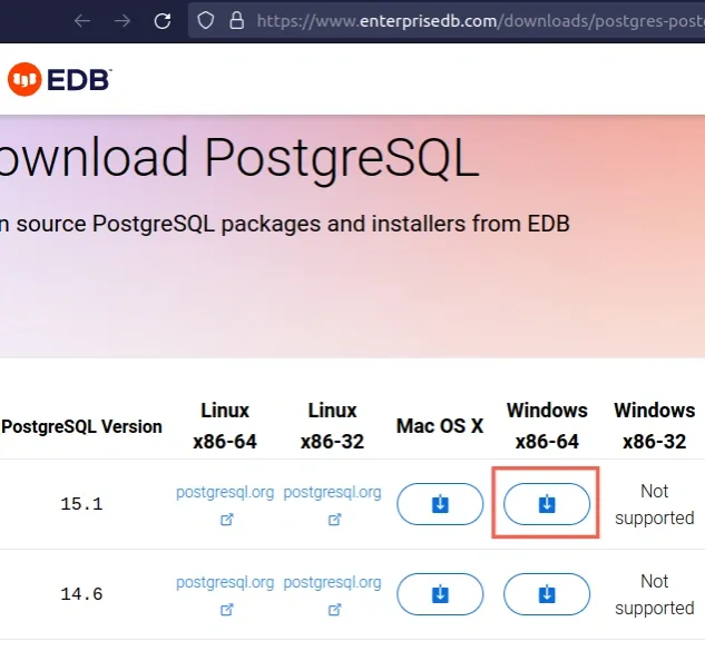 download postgresql installer