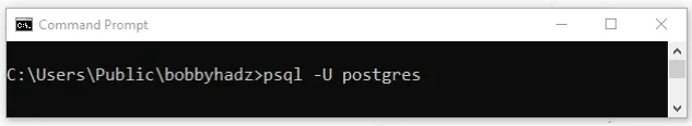 log in using default postgres user