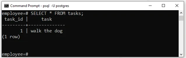 postgres select from table