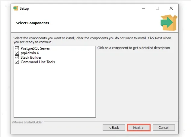 select postgres components