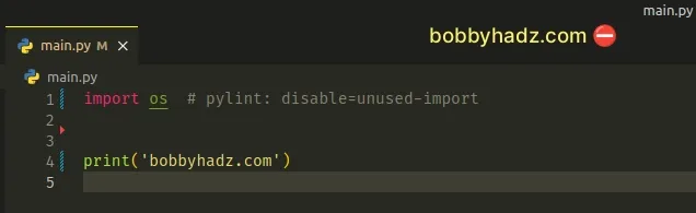 disable unused import rule for line