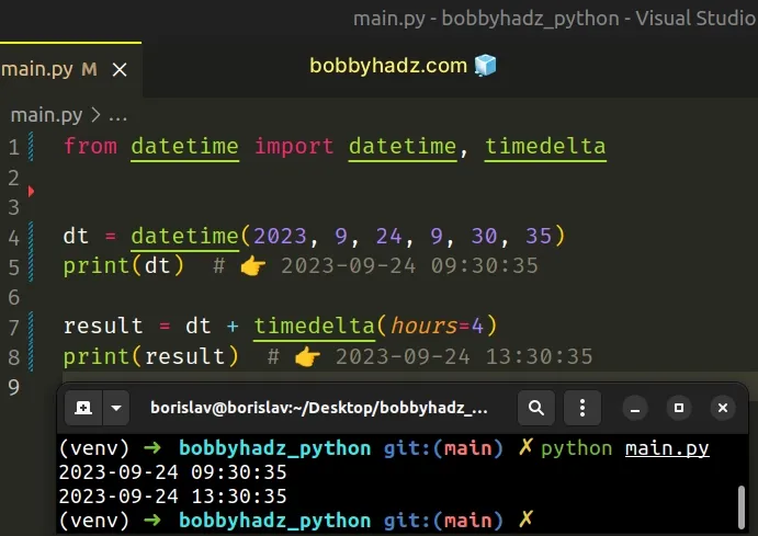 use datetime class to create datetime object