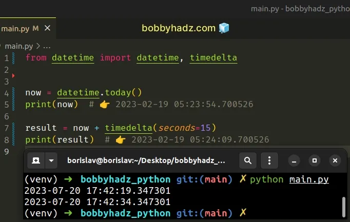 How To Add Seconds To Datetime In Python Bobbyhadz