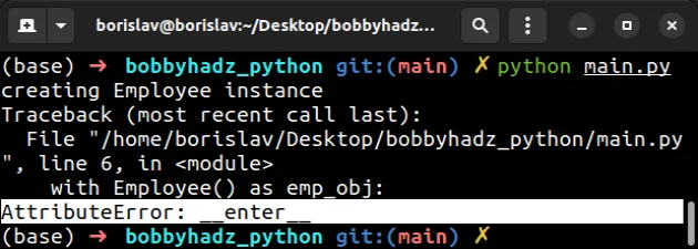 attributeerror enter