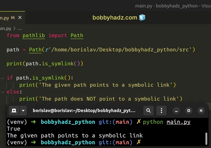 check if file path is symlink in python