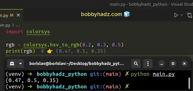 python convert hsv color to rgb