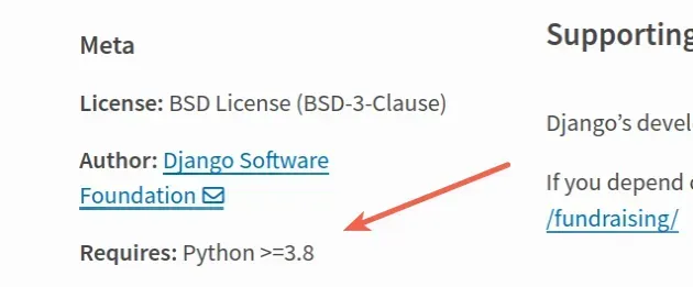 django supported python versions