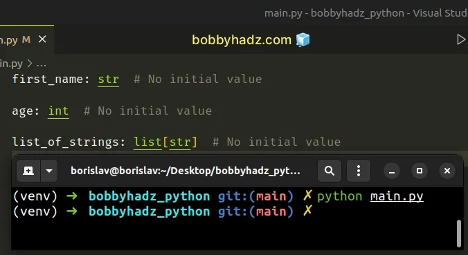 using variable annotations in python