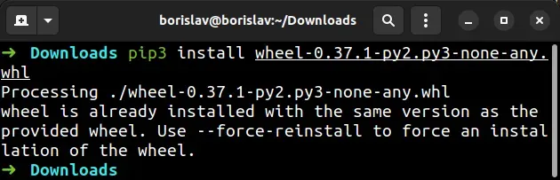 pip install wheel