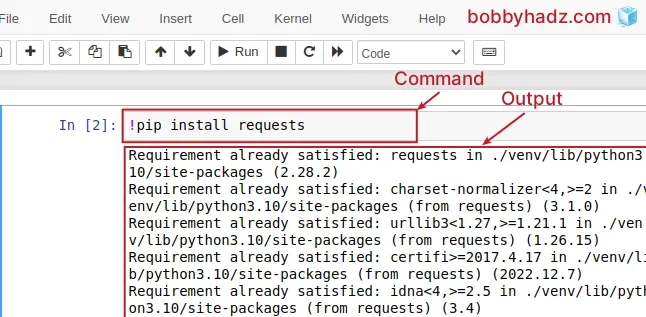 installing python module in jupyter with exclamation mark prefix