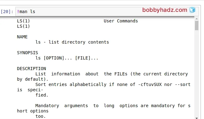 print man pages in jupyter notebook