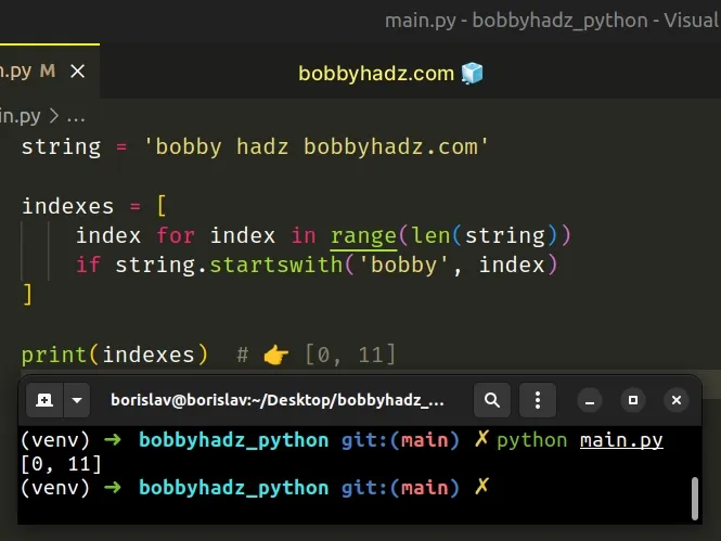 Find All Occurrences Of A Substring In A String In Python Bobbyhadz