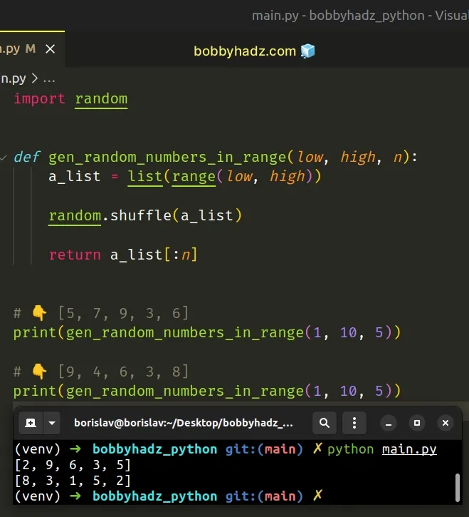 Generate N Unique Random Numbers Within A Range In Python Bobbyhadz