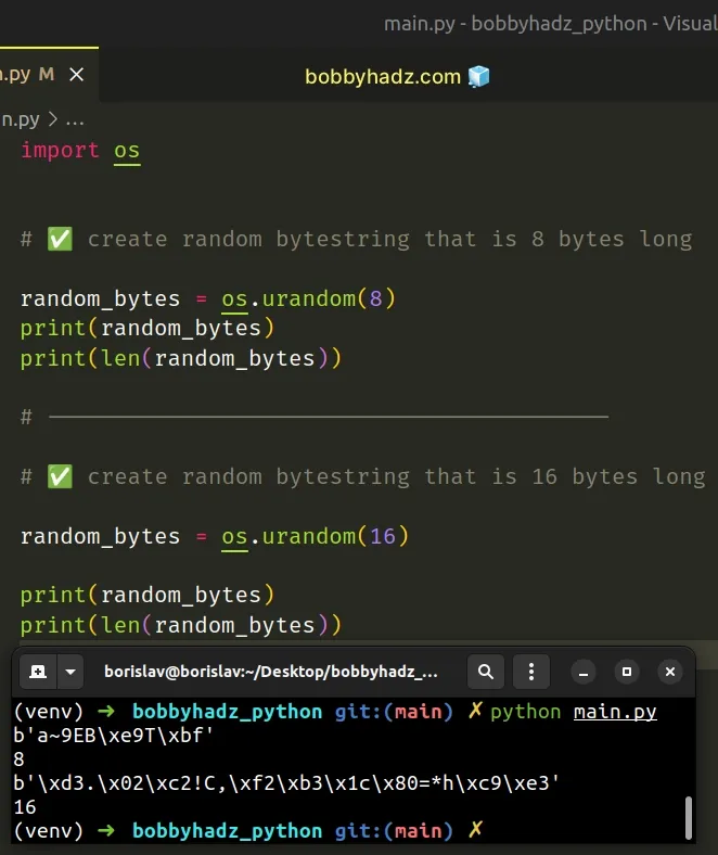 generate random bytes of length n
