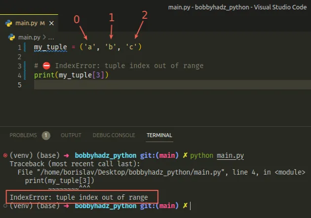 Indexerror: Tuple Index Out Of Range In Python [Solved] | Bobbyhadz