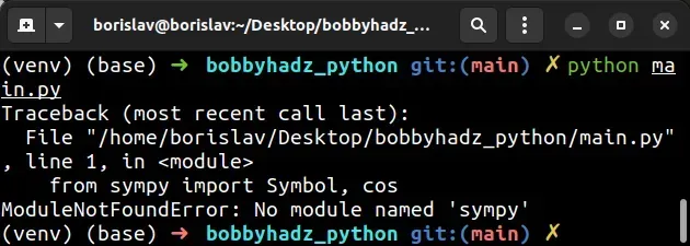 no module named sympy