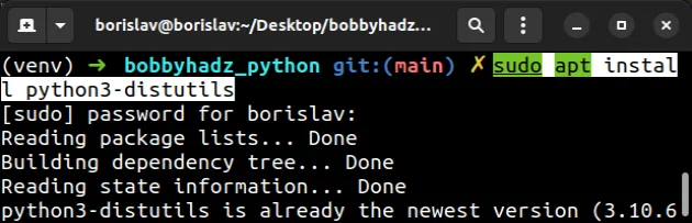 install python3 distutils