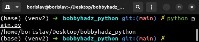 python run main py script