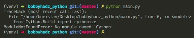 no module named cython