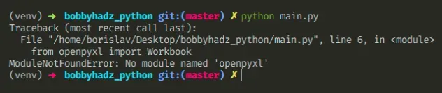 Modulenotfounderror: No Module Named 'Openpyxl' In Python | Bobbyhadz