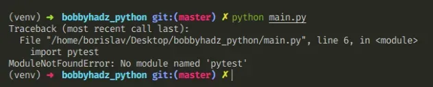 no module named pytest