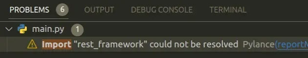import rest-framework could not be resolved from source