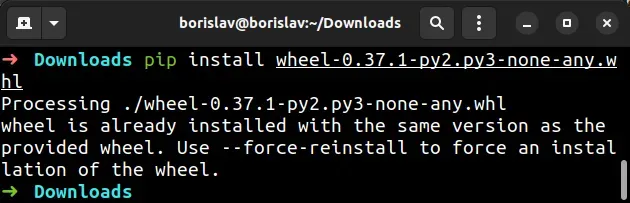 install wheel from source