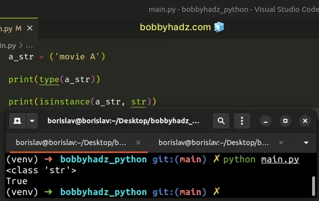 mistakenly declared string instead of tuple