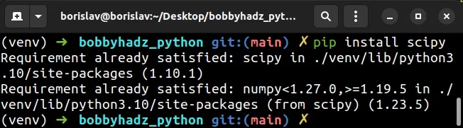 make sure scipy is installed