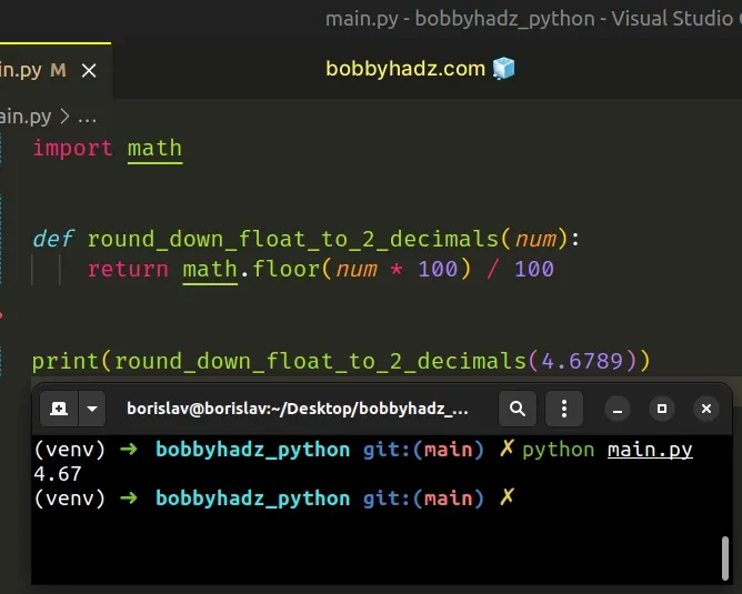 Round A Float To 1 2 Or 3 Decimal Places In Python Bobbyhadz