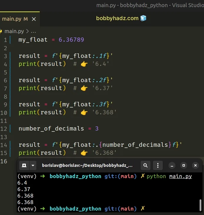 Round A Float To 1 2 Or 3 Decimal Places In Python Bobbyhadz