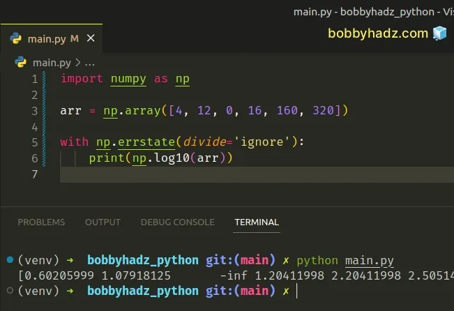 using context manager to ignore division errors