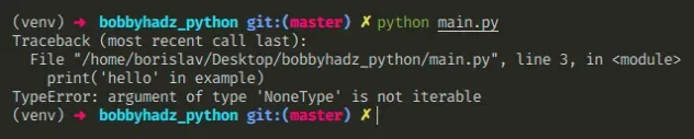 Typeerror: Argument Of Type 'Nonetype' Is Not Iterable [Fix] | Bobbyhadz