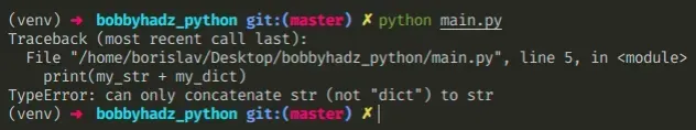 typeerror can only concatenate str not dict to str