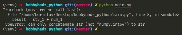 typeerror can only concatenate str not numpy int64 to str