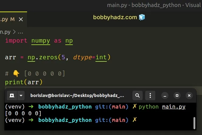 setting the dtype argument to int