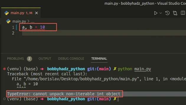 Typeerror: Cannot Unpack Non-Iterable 'X' Object In Python | Bobbyhadz
