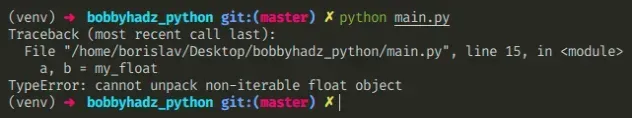 typeerror cannot unpack non iterable float object