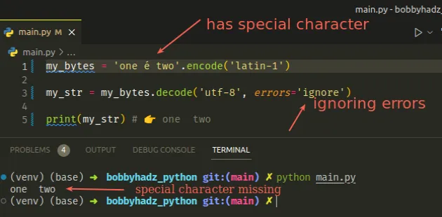 errors ignore special character removed