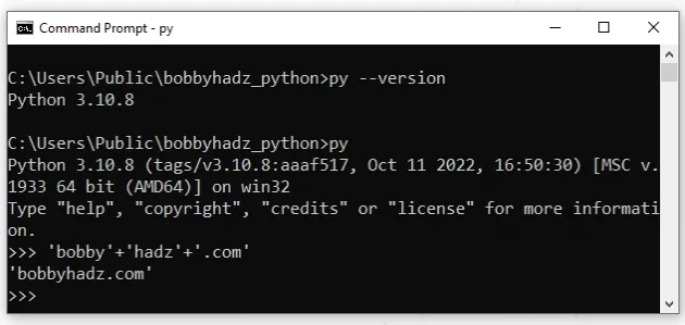 using py alias instead of python